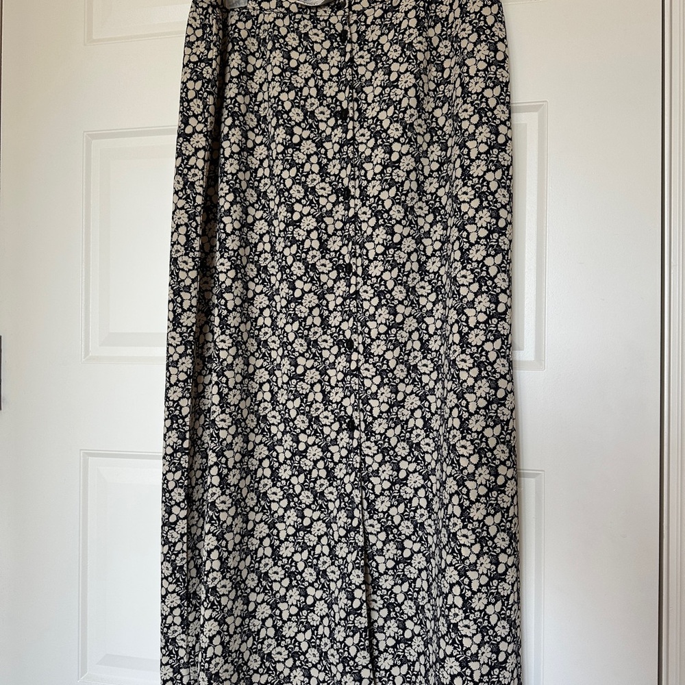 Vintage Floral Black and White Women's Skirt